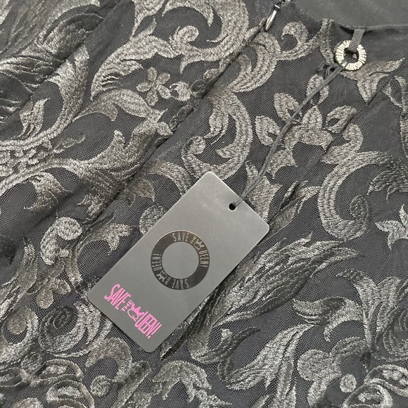 Save The‎ Queen Dress Womens Sz Medium Black Halter Trumpet Train Evening Open - Picture 12 of 16